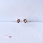 〈10K〉天然ブラウニッシュピンクダイヤモンドのスタッドピアス