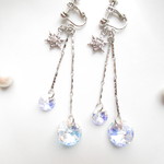 【新作】snow crystal～雪の光彩〜シルバー ver【イヤリング】結晶　スワロフスキー     揺れる    冬　クリスマス　Xmas
