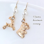 大人のホワイトクリスマス♡ピアス／イヤリング（トナカイ、ブーツ）