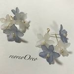 Frosted Glass big Flower chain Blue