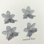 Flower x Pearl charm 【5枚花Blue】