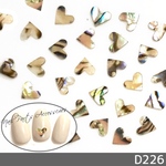 ネイル パーツ 極薄 ハート 天然 シェル フレーク 15個 (D226)