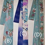 帯揚のような正絹仮紐・金彩　G　オリジナル品 　半幅帯の帯揚げ