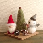 クリスマス飾り N 北欧風 サンタクロース 雪だるま 羊毛フェルト