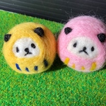 ぱんダルマ(黄色) 羊毛フェルト