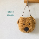 ふわもこワンコのお散歩ミニバッグ/ニットバッグ/手編みバッグ/毛糸バッグ/クリスマス/冬バッグ