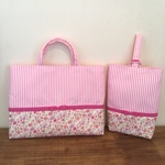《oko1031様オーダー品》花柄×ストライプ♡リボン セット【入園・入学】