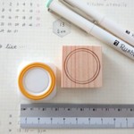 まんまる 二重線 わく線  消しゴムはんこ