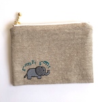 刺繍 ミニフラットポーチ ハナウタぞう