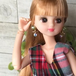 リカちゃんピアス（キラキラグリーン）