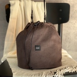 D-BAG（巾着バッグ）コーデュロイ（細）ブラウン