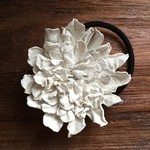 革花のヘアゴム 2Lサイズ(太ゴム) 白