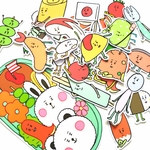 【光沢紙】べんとう屋みみこのフレークシール