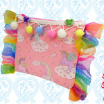 Rainbow frill　ポーチ　（ユニコーン/pink）