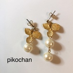 マットゴールドフラワーアシメピアス❤︎