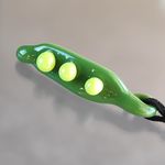 ガラスの枝豆とんぼ玉ネックレス（濃緑に黄緑）