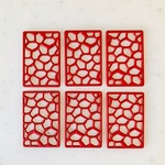 Red Rubber Designed Rectangle Parts