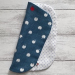 20cm× 20cm ふわりん6重ガーゼハンカチ・プレゼント・入園入学祝い・出産祝い・お見舞い・りんご柄×水玉地(タグ：レース)