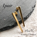gold スティック カン付きピアス
