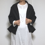 《ladies》リネンウールのハオリ　黒