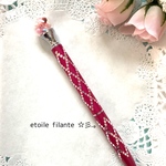 シャカシャカ音が鳴る☆ガラスドームボールペン【レッドピンク】