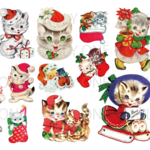 レトロアニマル　クリスマスキャット　シールセット