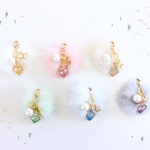 ダイヤモンド輝く＊グラデーションファーチャーム