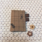 ほぼ日手帳カバー オリジナルサイズ ミナペルホネン チェックchoucho ベージュ　ファブリック使用