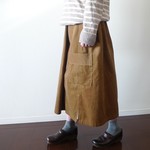 コール天(コーディロイ) ワークロングスカート　キャメルブラウン　セミオーダー