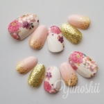 牡丹柄ネイルチップ 現品