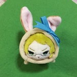 もちもちマスコットミニ用着ぐるみ・ウインクショートイヤーうさちゃん(コーヒーミルク×ブルーリボン) うさぎ きぐるみ