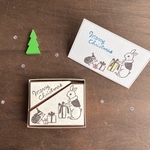 うさぎとハリネズミのクリスマス＊消しゴムはんこ