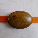 茶そば釉薬の帯留め（三分紐用）