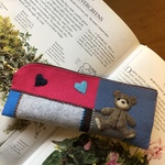 🐻felt  de patchworkテディベアのペンケース🐻