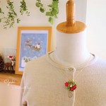 首元に小さなクリスマスリース♡ネックレス