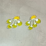 イエローフラワーカボション 2pieces