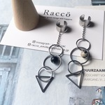 ◯dot＋△ geometry earcuff 片耳 (全4タイプ) ステンレス イヤーカフ