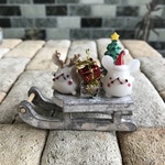 ガラスクリスマスオブジェ( ごまサンタ＆ごまトナカイB)