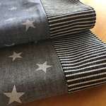 ookkuu様 オーダー品 ✳︎お名前入り ランチョンマット✴︎2枚セット星柄スモーキーネイビー×ヒッコリーデニム（裏地付き）