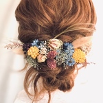 ドライフラワー　アンティーク風　髪飾り　ヘッドパーツ　再販
