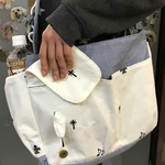 お散歩バック【中】☆（ライトデニム×刺繍ポロ）