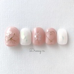 再販＊white flowerのブーケネイル　　　　　　 /結婚式/成人式/卒業式/着物/和ネイル/ブライダルネイル/押し花/ネイル /ネイルチップ/ブライダル