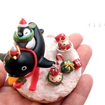 ちょこっと飾り＊ペンギンサンタのソリ遊び＊2019＊クリスマス