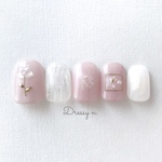 再販＊パープルピンク♡シェルのお花ネイル　　　　　　　 /結婚式/成人式/卒業式/着物/和ネイル/ブライダルネイル/押し花/春ネイル/ネイル /ネイルチップ