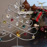 クリスマスのワイヤーツリーサンキャッチャー（シャンパン）