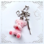 ★購入可★【レジン作品】病みクマキーホルダー(ナースver.)