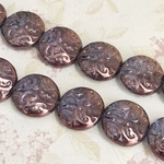 【14㍉ 4個】purple＊コインチェコビーズ