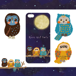 【オーダーメイド】クリアスマートホンケース★　Moon and Owl　満月　フルムーン　三日月　ふくろう　フクロウ