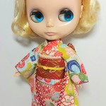 ブライス 着物 振袖 リカちゃん着物 振袖 No.144 からし色