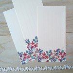 消しゴム版画「一筆せん（秋色の花模様）」